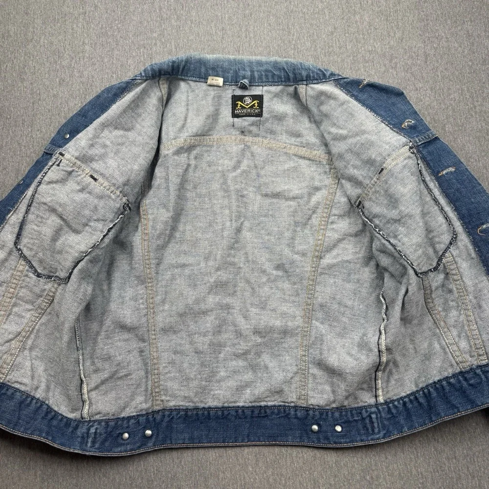 Maverick Blue Bell Denim Jean Trucker Jacket Size 38‎ USA Vintage Vtg Button